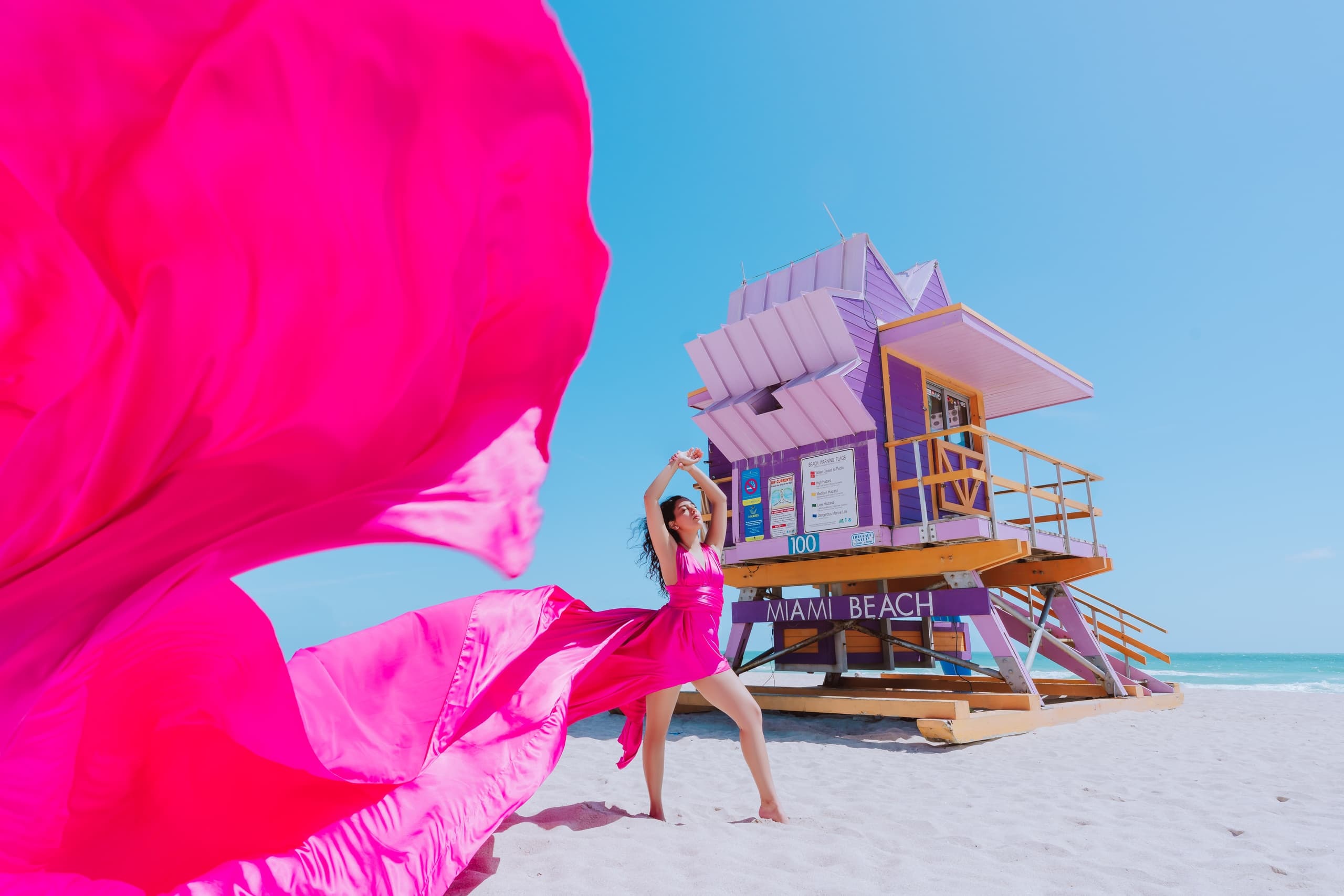 Aerial Adventures with Solza - Miami Flying Dress Photoshoot
