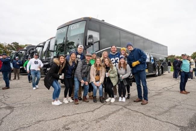 Irish Express Bus Ride to Notre Dame Football in South Bend
