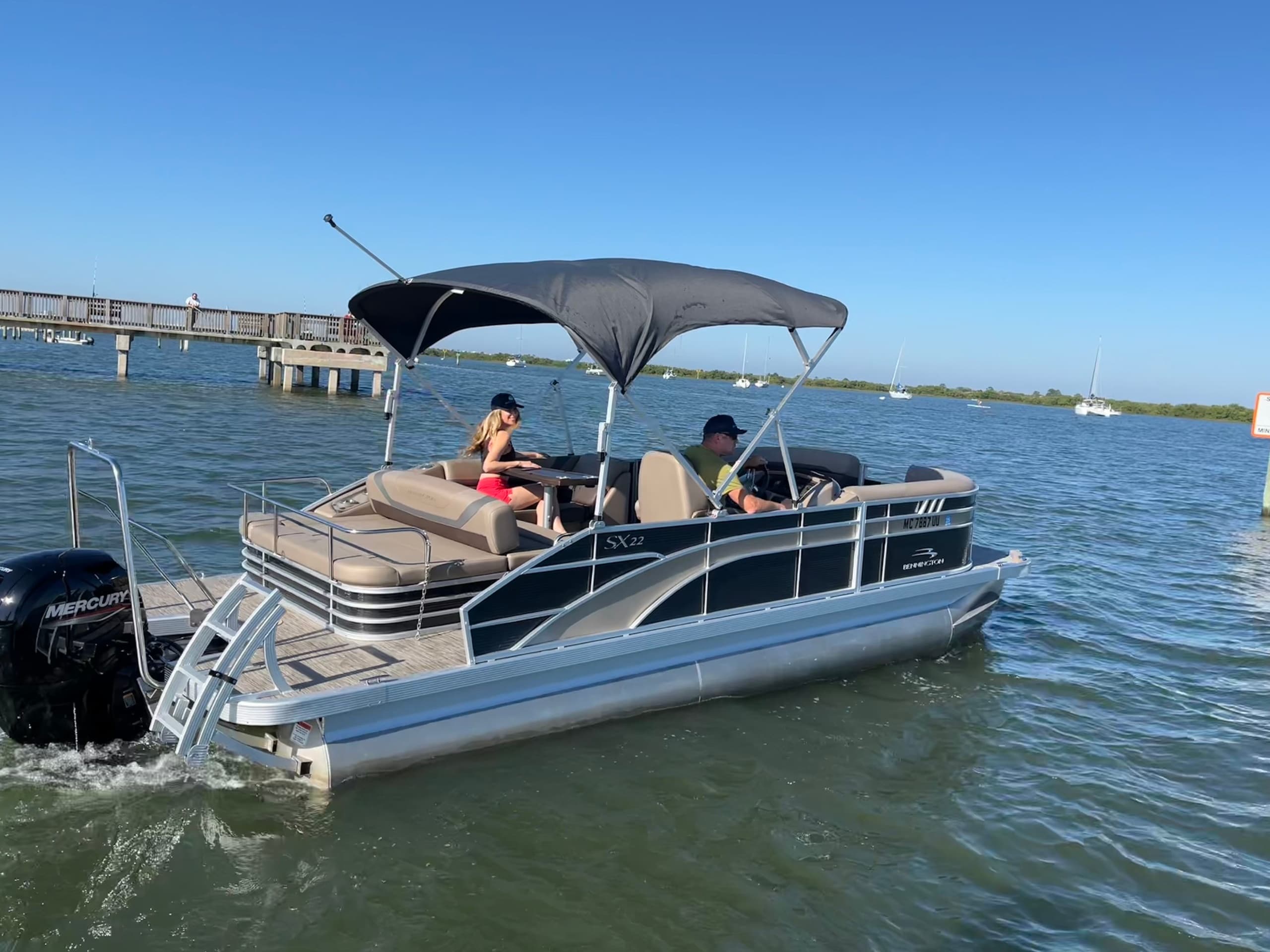 Experience a Private Sunset Cruise on Matanzas Bay with Bennington SX Tritoon