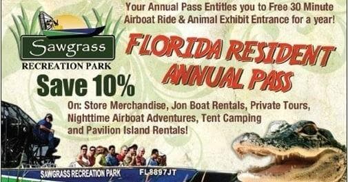 Florida Resident Annual Pass for Airboat Tours in Weston