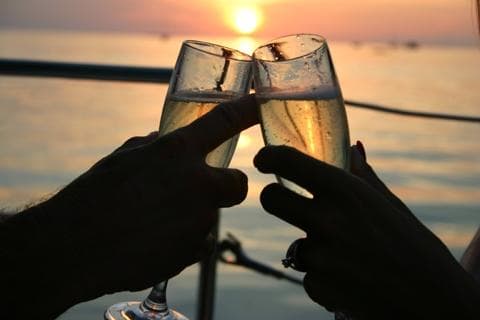 Sunset Champagne Sail with Catamaran Echo in Key West