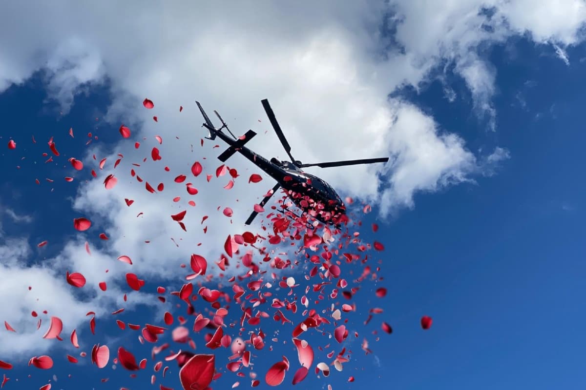 Helicopter Flower Showers in Harrison NY for Unique Celebrations