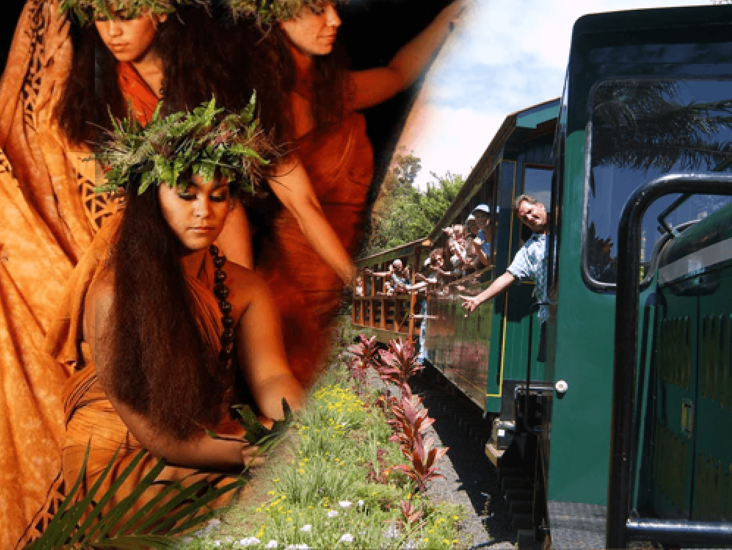 Kauai's Cultural Night Out with Luau Kalamaku’s Gold Train Package