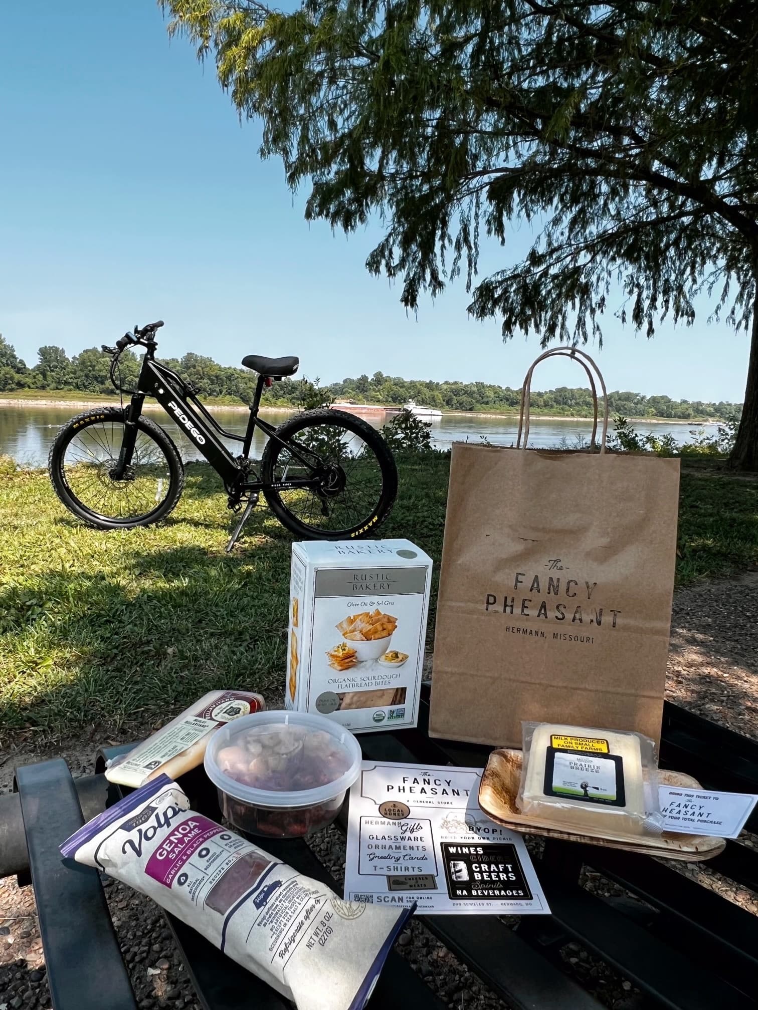 Fancy Picnic with Pedego Hermann in Missouri Outdoors