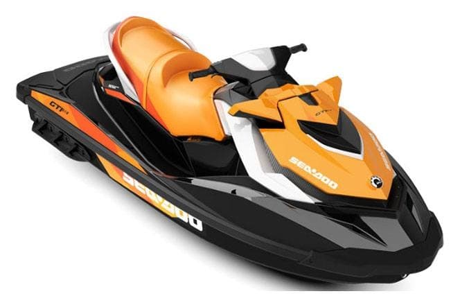 Orange Sea-Doo personal watercraft product shot on white background