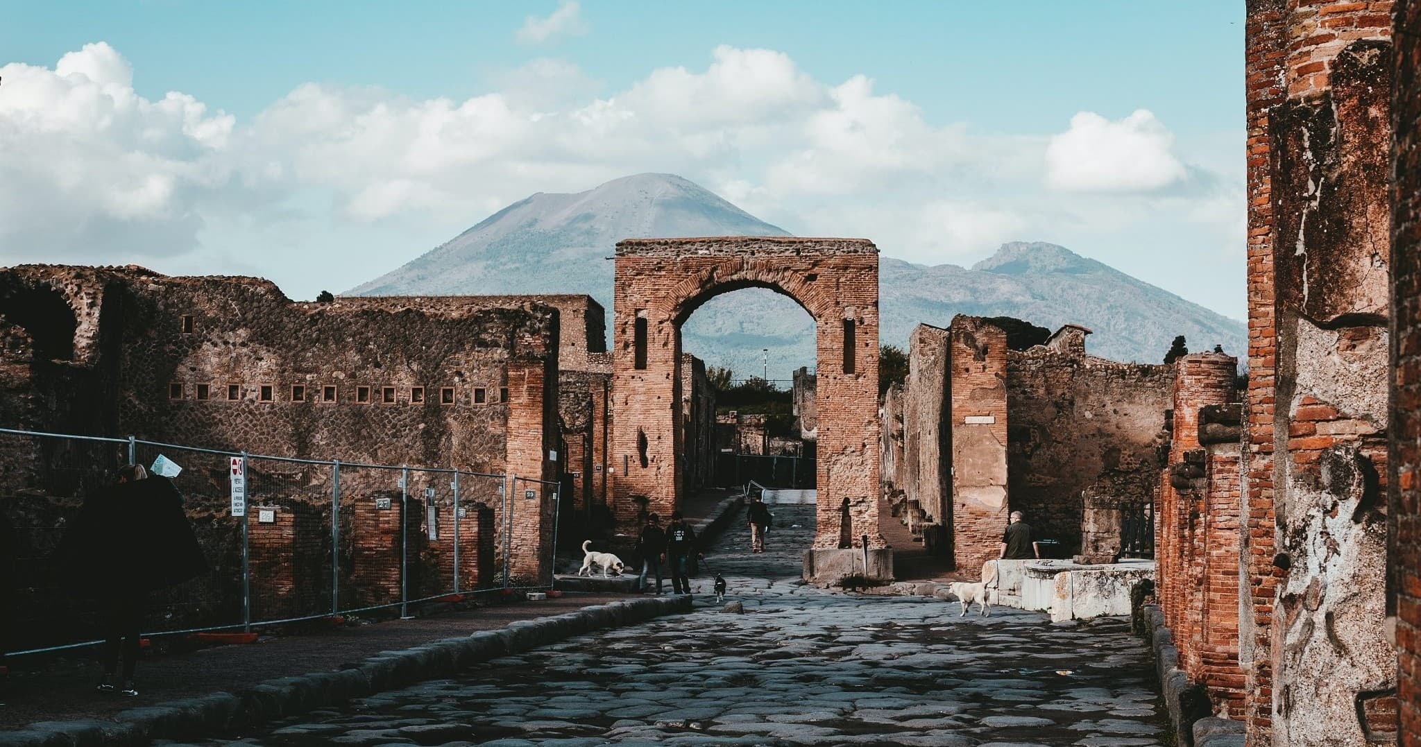 Pompeii archaeological ruins with Mount Vesuvius, outdoor exploration