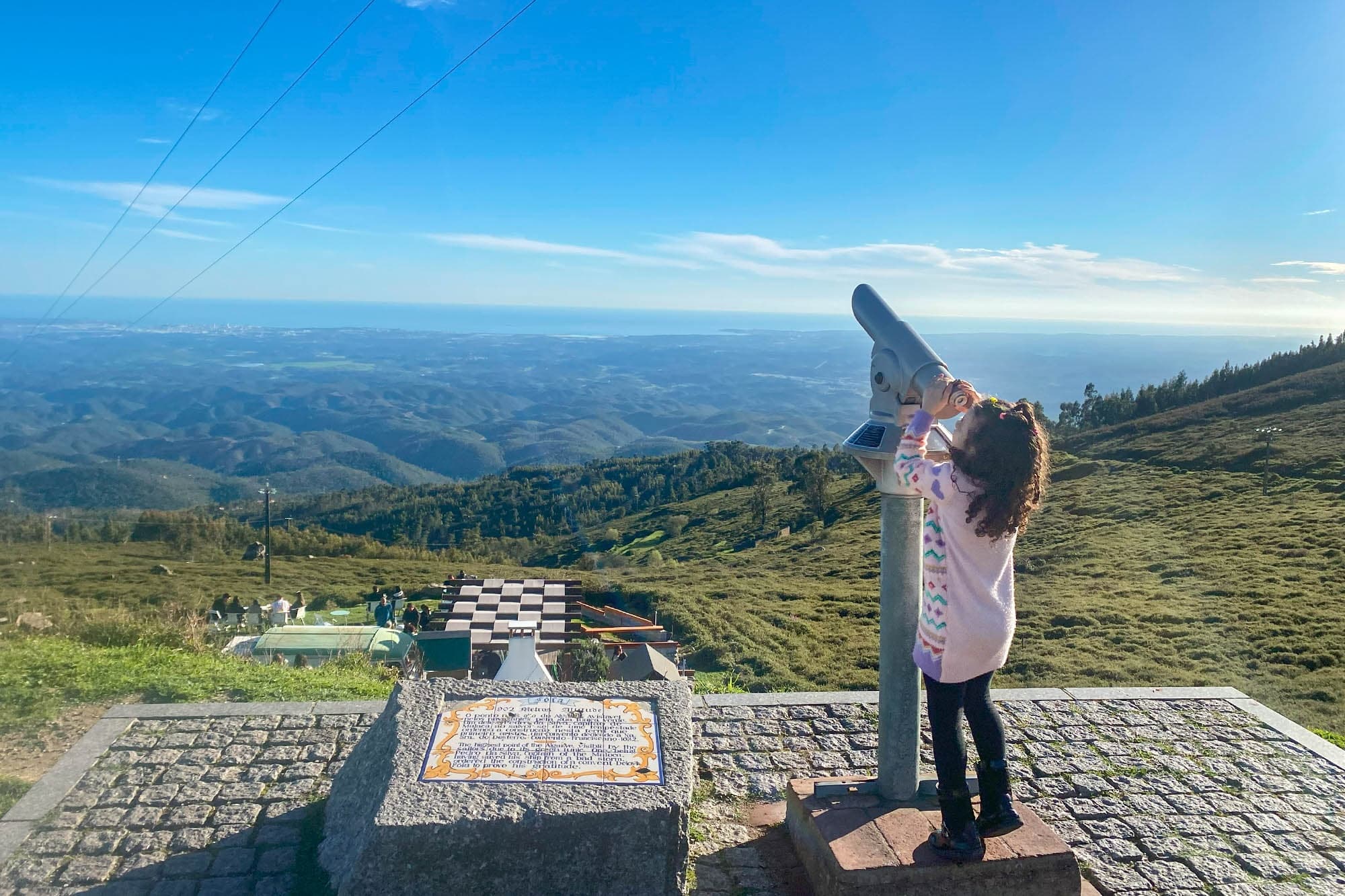 Mountain viewpoint panorama at summit with traveler gazing