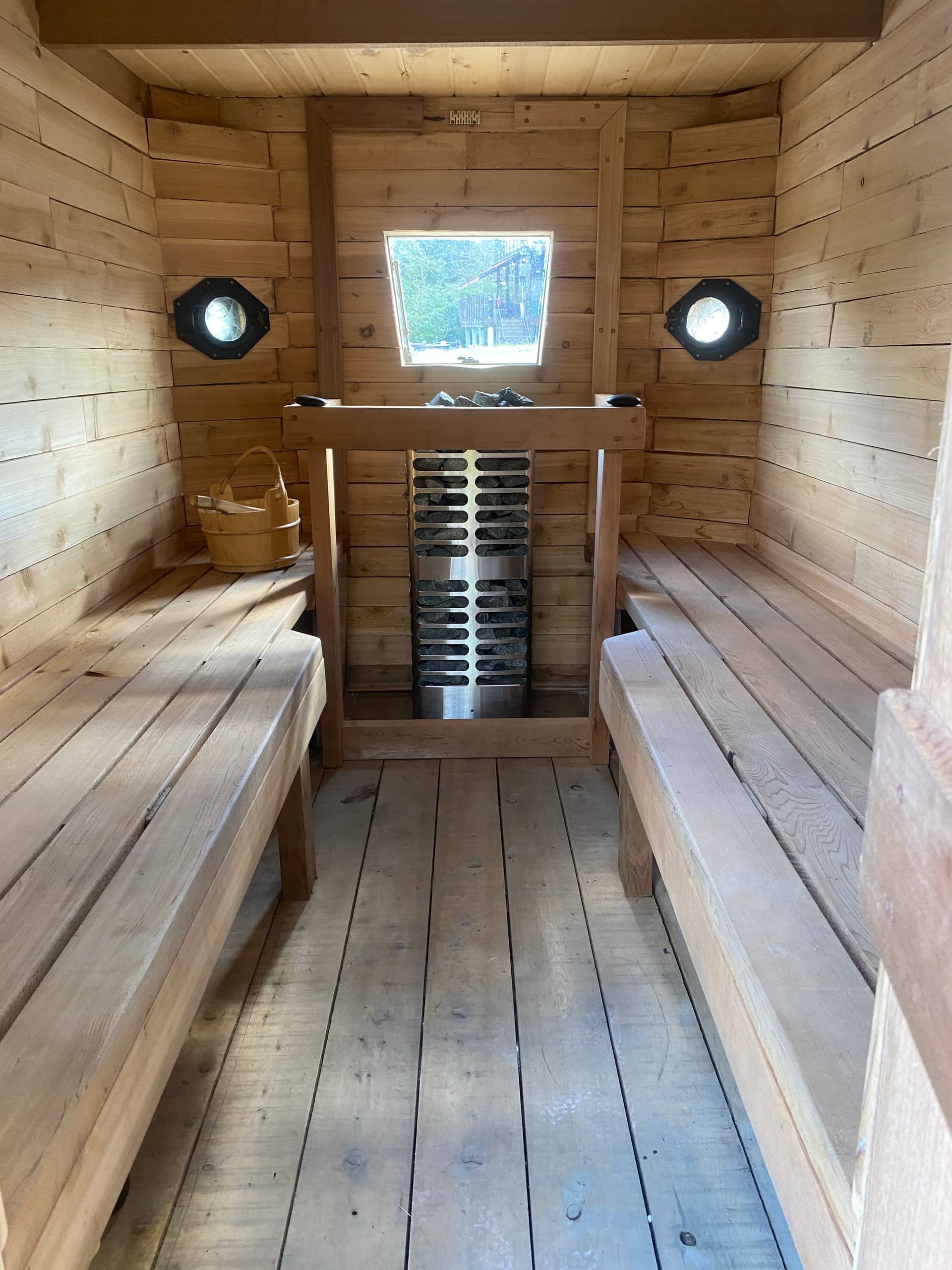 Porthole Sauna Experience with Triple Peak Sauna Co. in Port Alberni
