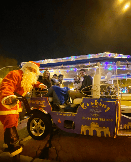 Festive Night TukTuk Ride with TukTuk World Tours Madrid