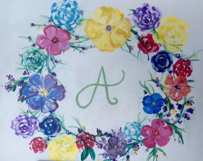 Monogram Flowers: Paint Your Own Floral Keepsake in Woodbury, MN