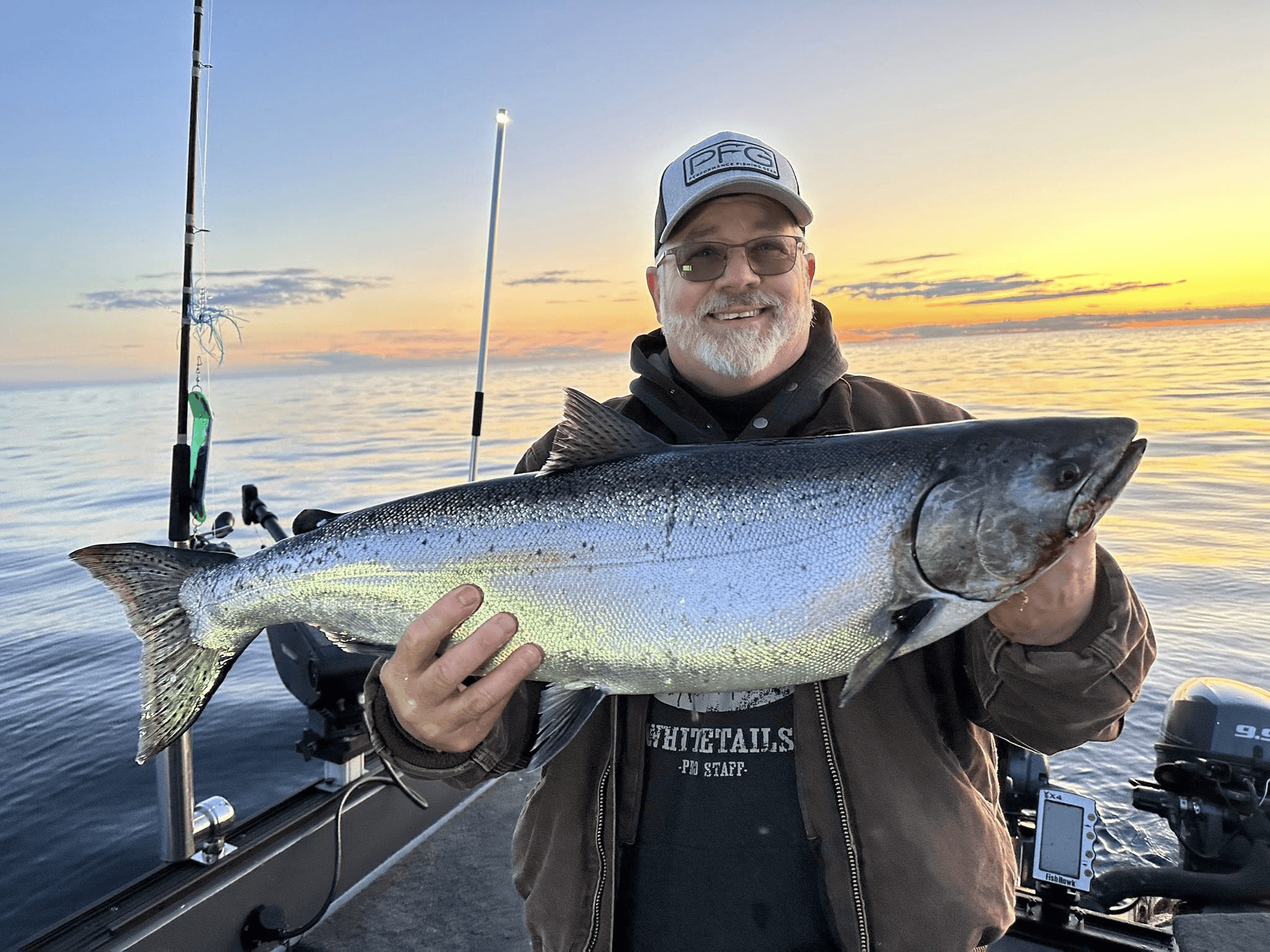 Lake Michigan Chinook Trolling with Capt. Bob from Glen Arbor