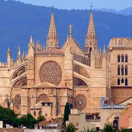 La Seu Cathedral exterior in Palma, historic architecture sightseeing