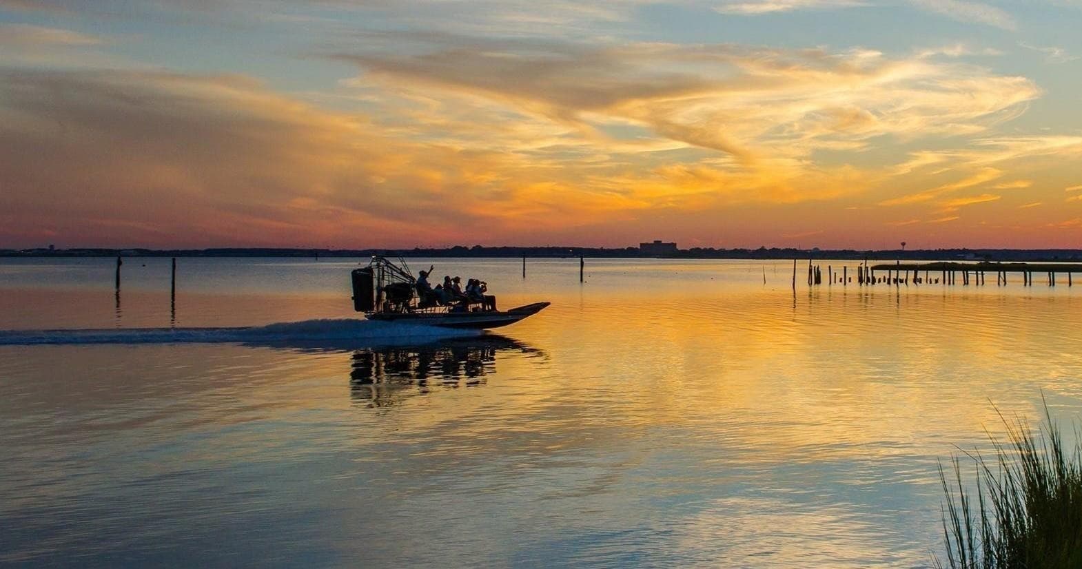 Explore the Outer Banks on a Half Day Airboat Tour through Roanoke and Pamlico Sounds