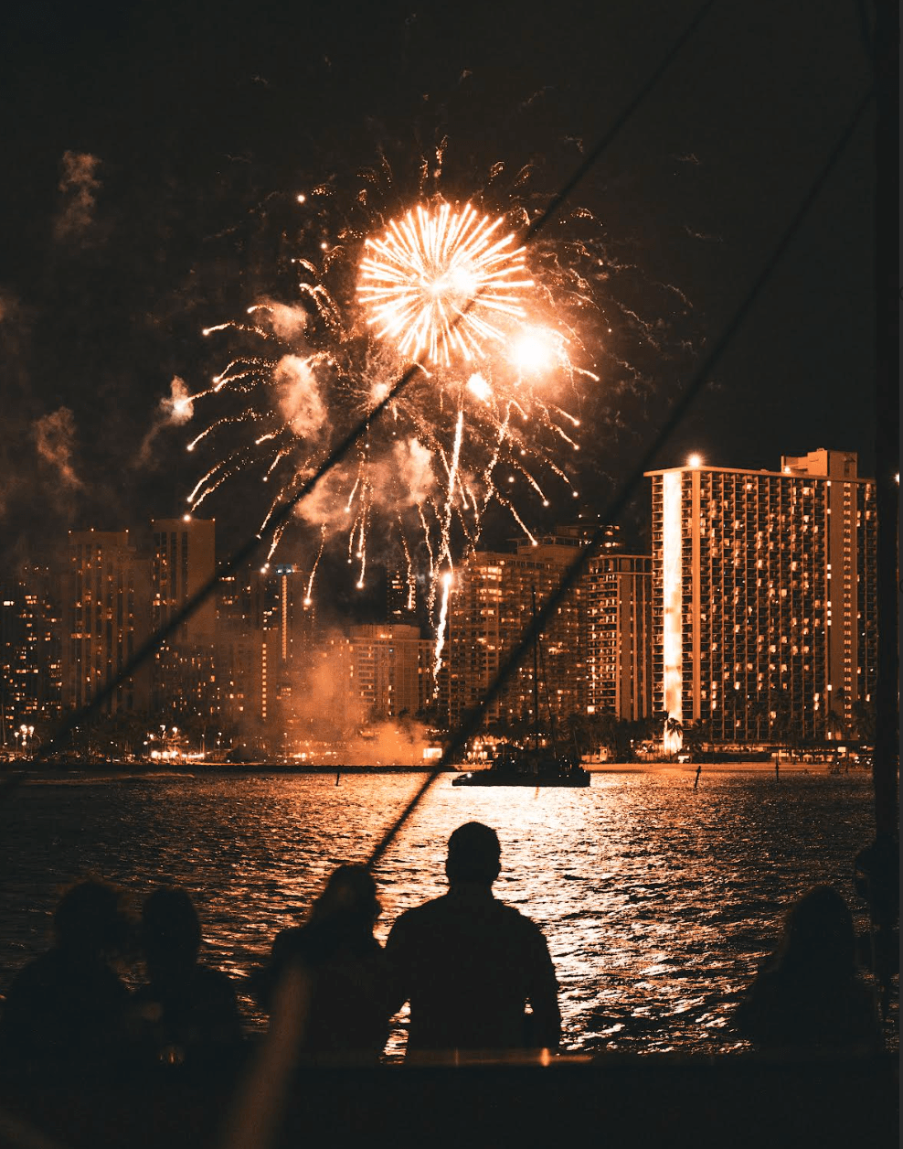 Waikiki NYE Twilight Sail on Na Hoku 3 Midnight Champagne Toast
