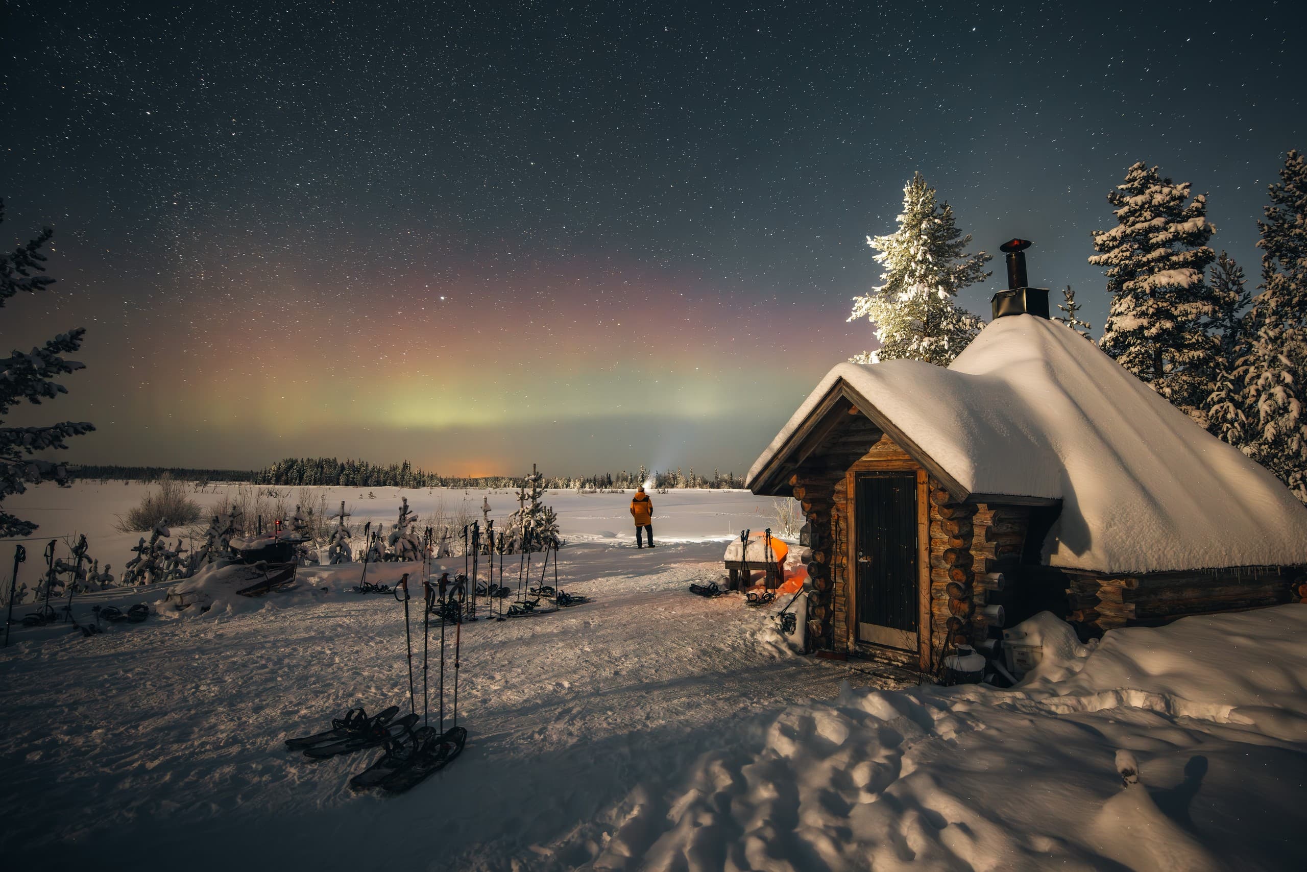 Moonlit Snowshoe: Northern Lights Chase in Sirkka, Lapland photo 4