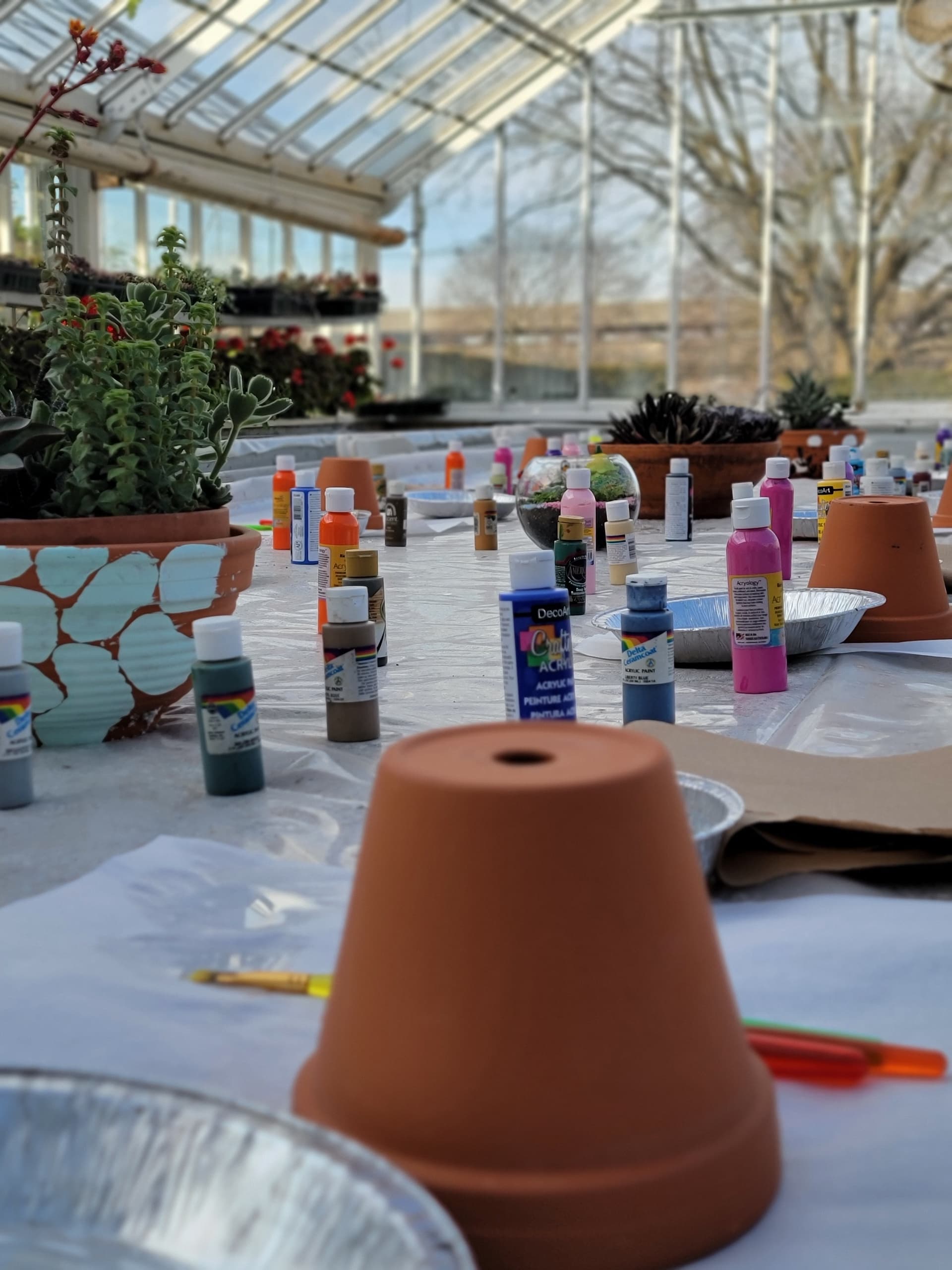 March Break Kid's Paint a Pot Workshop at Oshawa Green House photo 3