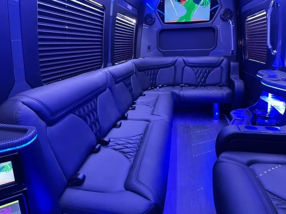 Luxury Land Adventures with Mercedes Sprinter Limo Bus in Your City