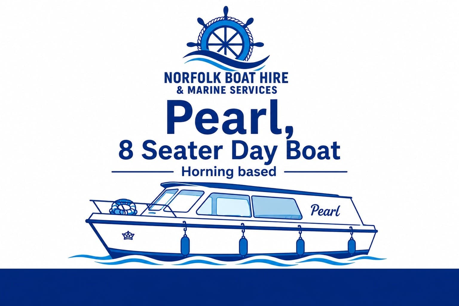 Self-Drive Tiller Launch on the Norfolk Broads — Pearl, Horning Boat Hire