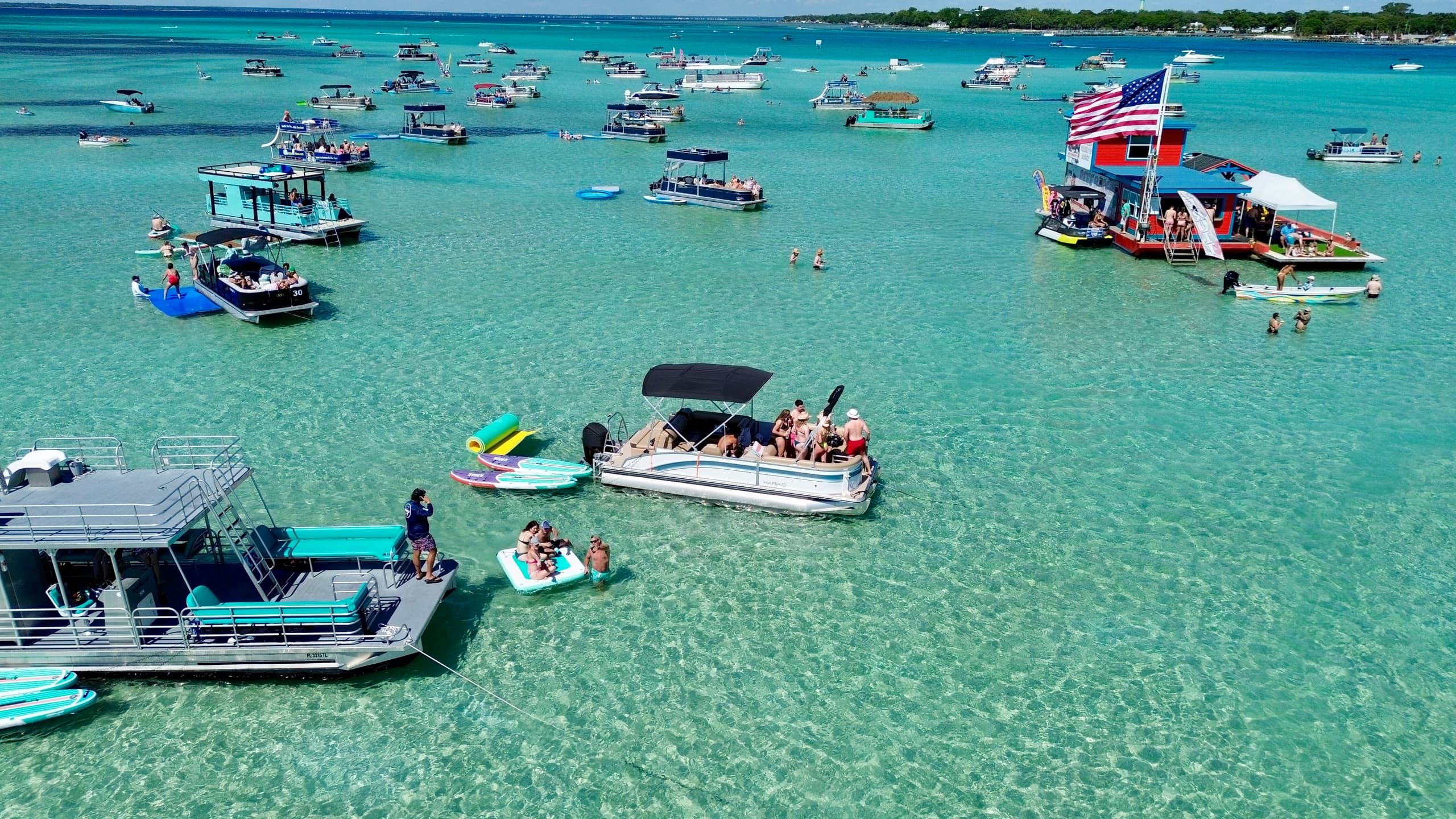Private Pontoon Charter at Crab Island with Emerald Island Charters