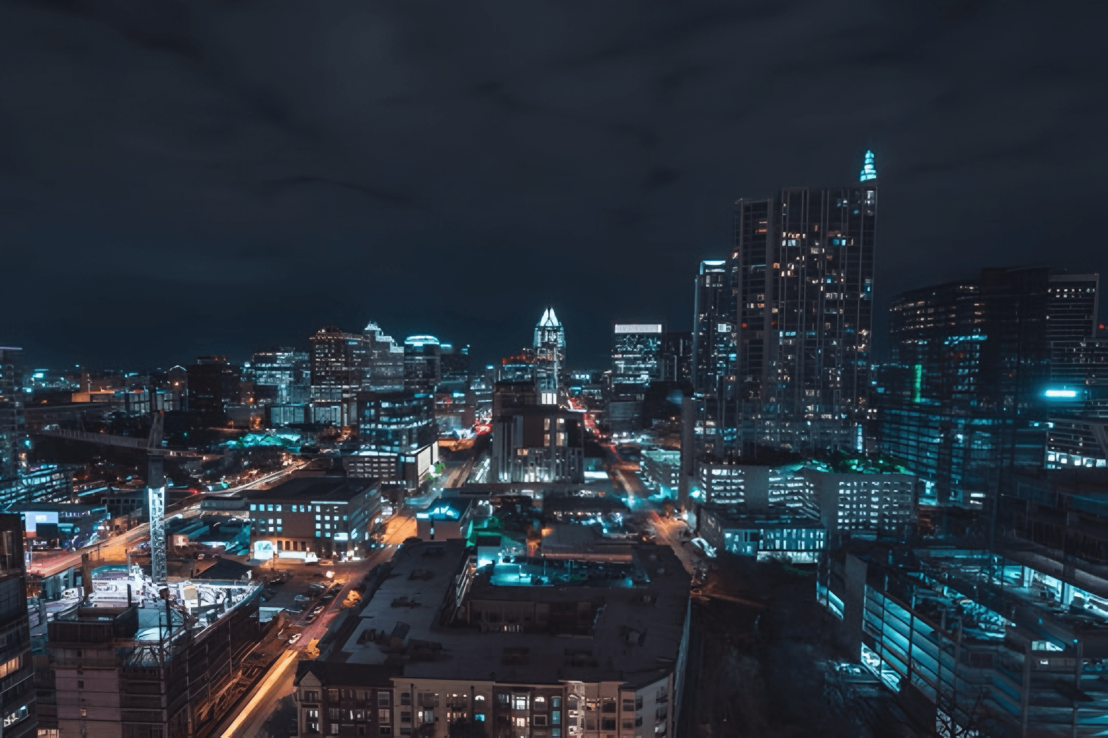 Night Helicopter Flight Over Austin Skyline - Valentines Week photo 3
