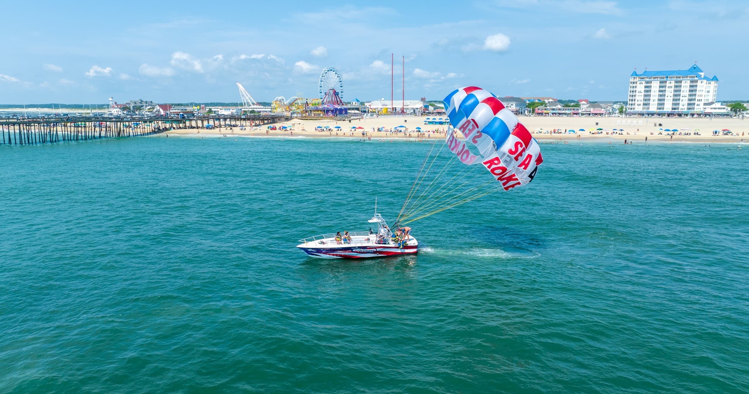 Ocean City Parasailing Adventure Over Maryland Coastline