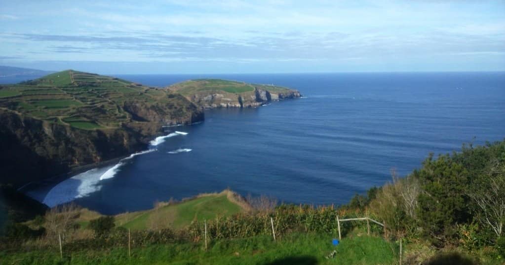 Clifftop coastal panorama showing dramatic sea cliffs and views