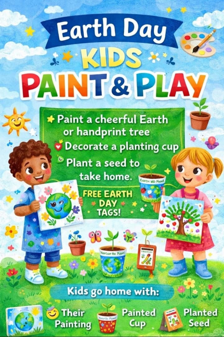 Earth Day Paint & Play at Home & Harvest — Kid Art, Seed Planting & Café in Altoona
