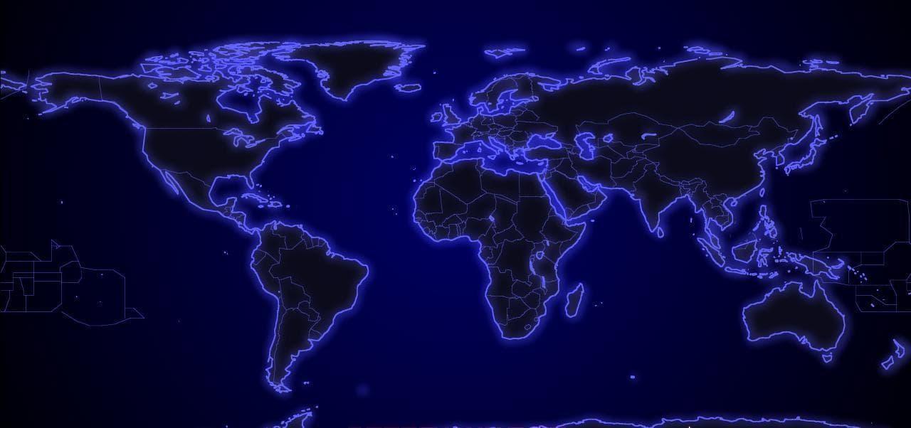 Neon world map banner suggesting global adventure planning routes