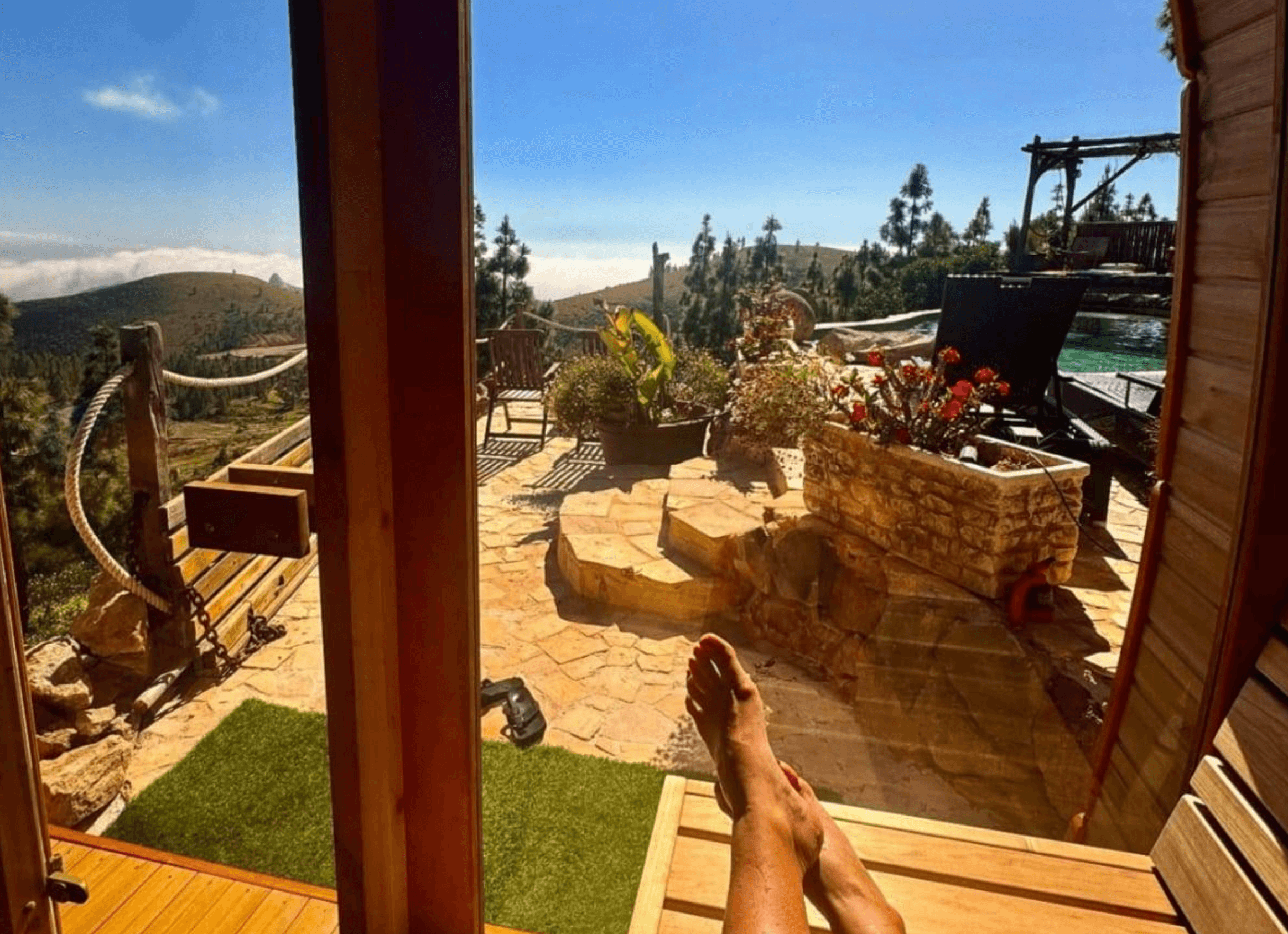 Unwind in Tenerife: Authentic Cider Barrel Stay with Jacuzzi and Sea Views