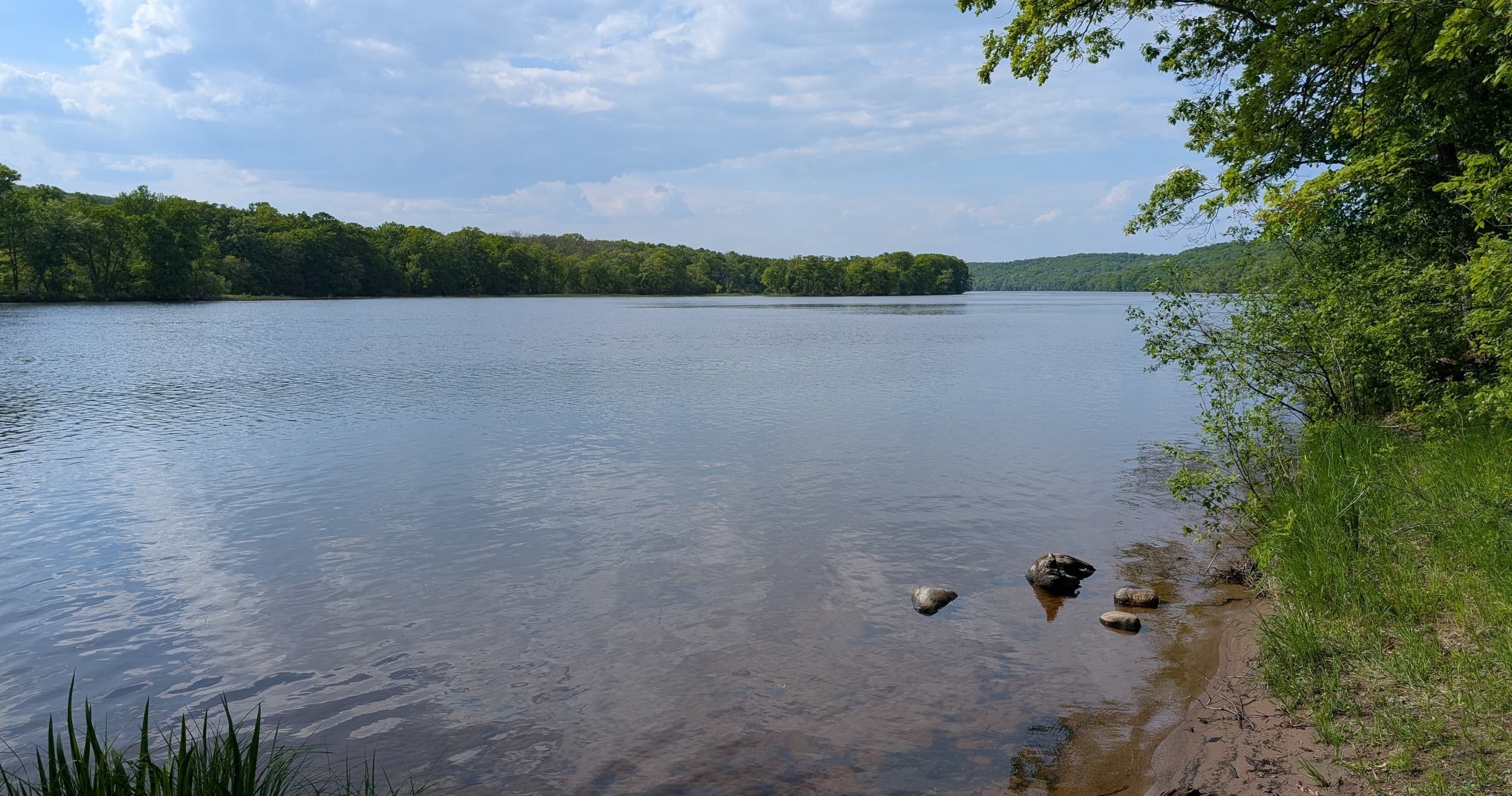Scenic Balsam Lake shoreline view for lakeside walks