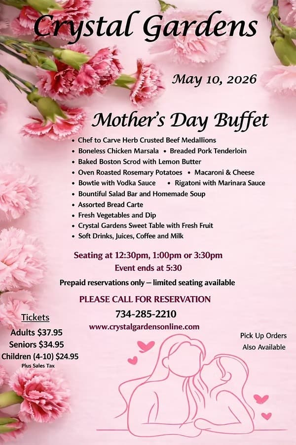 Mother's Day Brunch at Crystal Gardens — Southgate Michigan Buffet Celebration photo 1