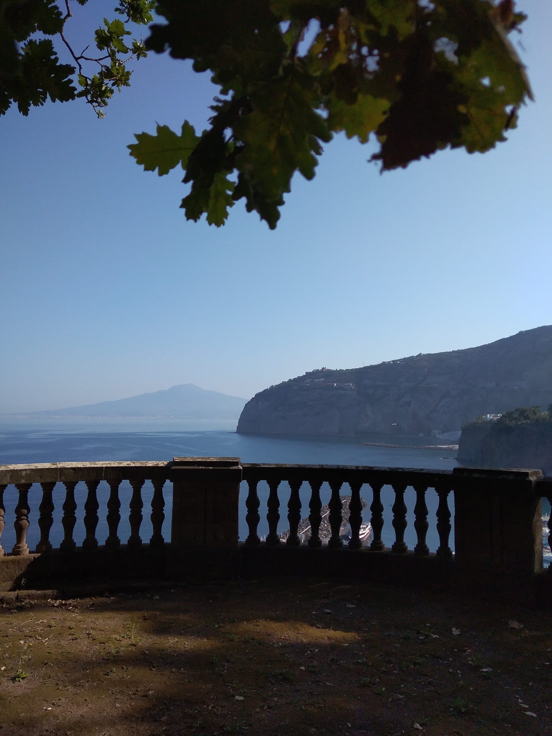 Seaside terrace viewpoint overlooking cliffs and calm Mediterranean