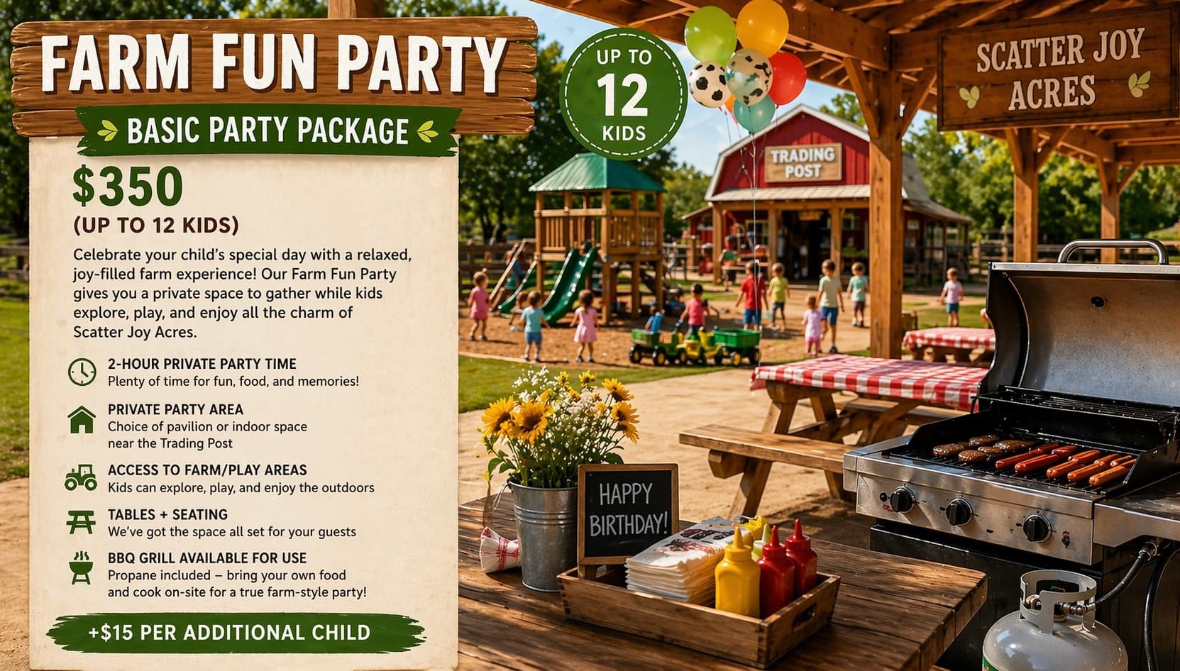 Farm Fun Party at Scatter Joy Acres: Relaxed Outdoor Birthdays in Murray, Nebraska