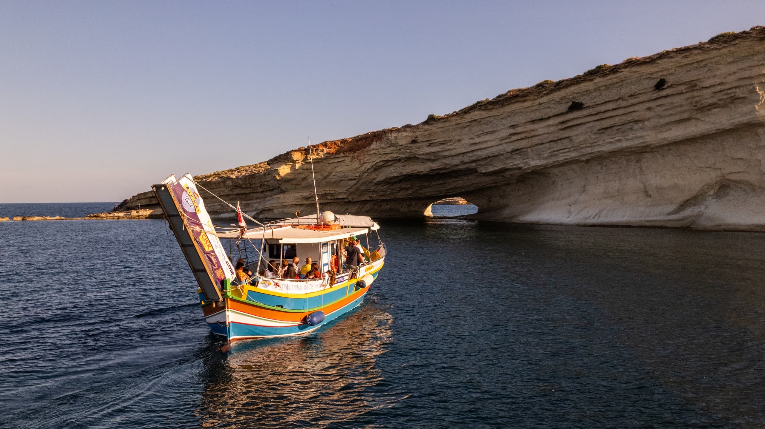 Sunset Boat Tour on Maltese Coast with Luzzu Tours