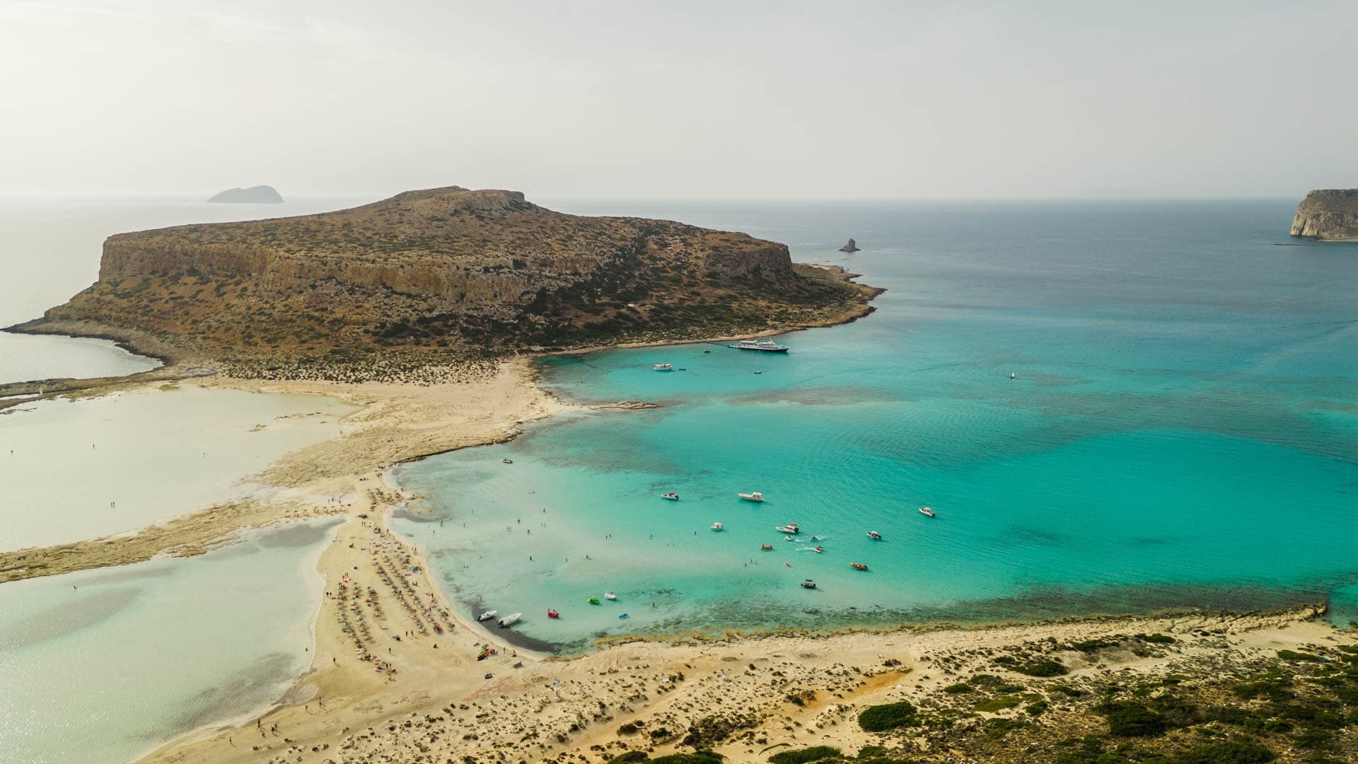 Boat cruise to Falassarna turquoise bay with sandy beach view