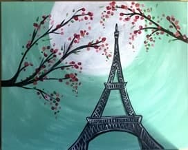 Moonlit Paris: Guided Paint Night in Coon Rapids