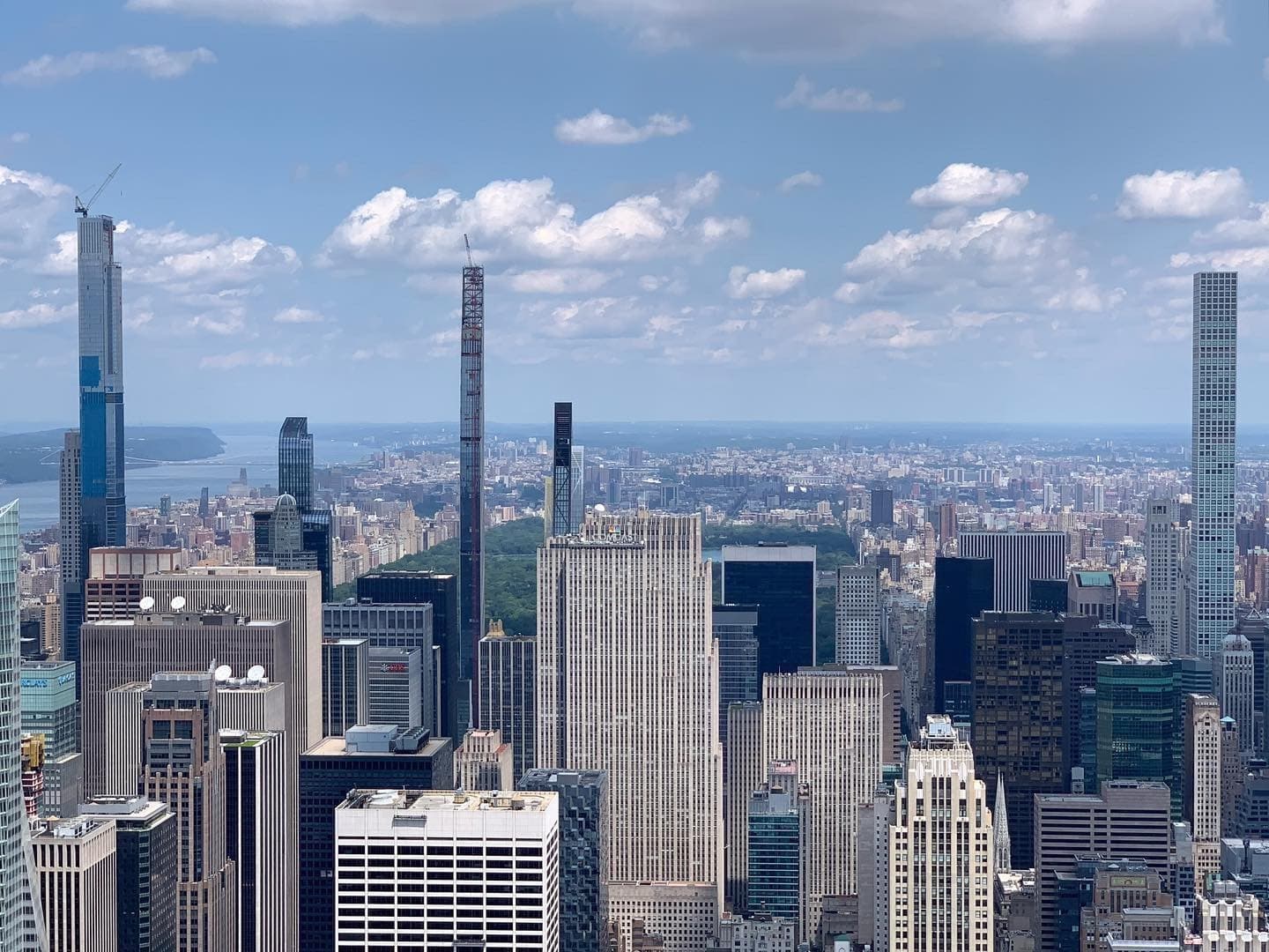Midtown Manhattan skyscrapers panorama from observation deck