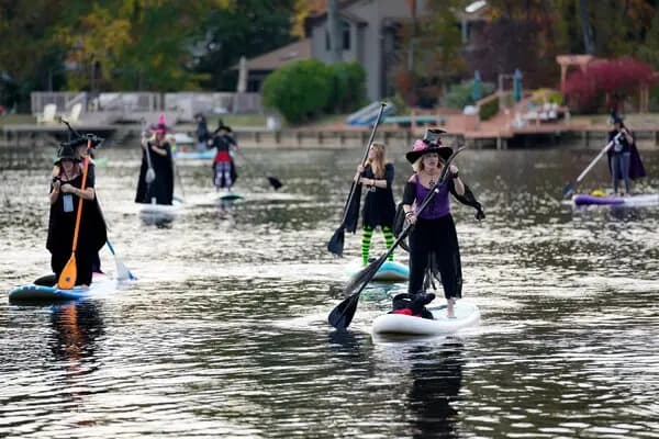 Experience the Spooky Fun of the Annual Witches Paddle on Three Mile Harbor