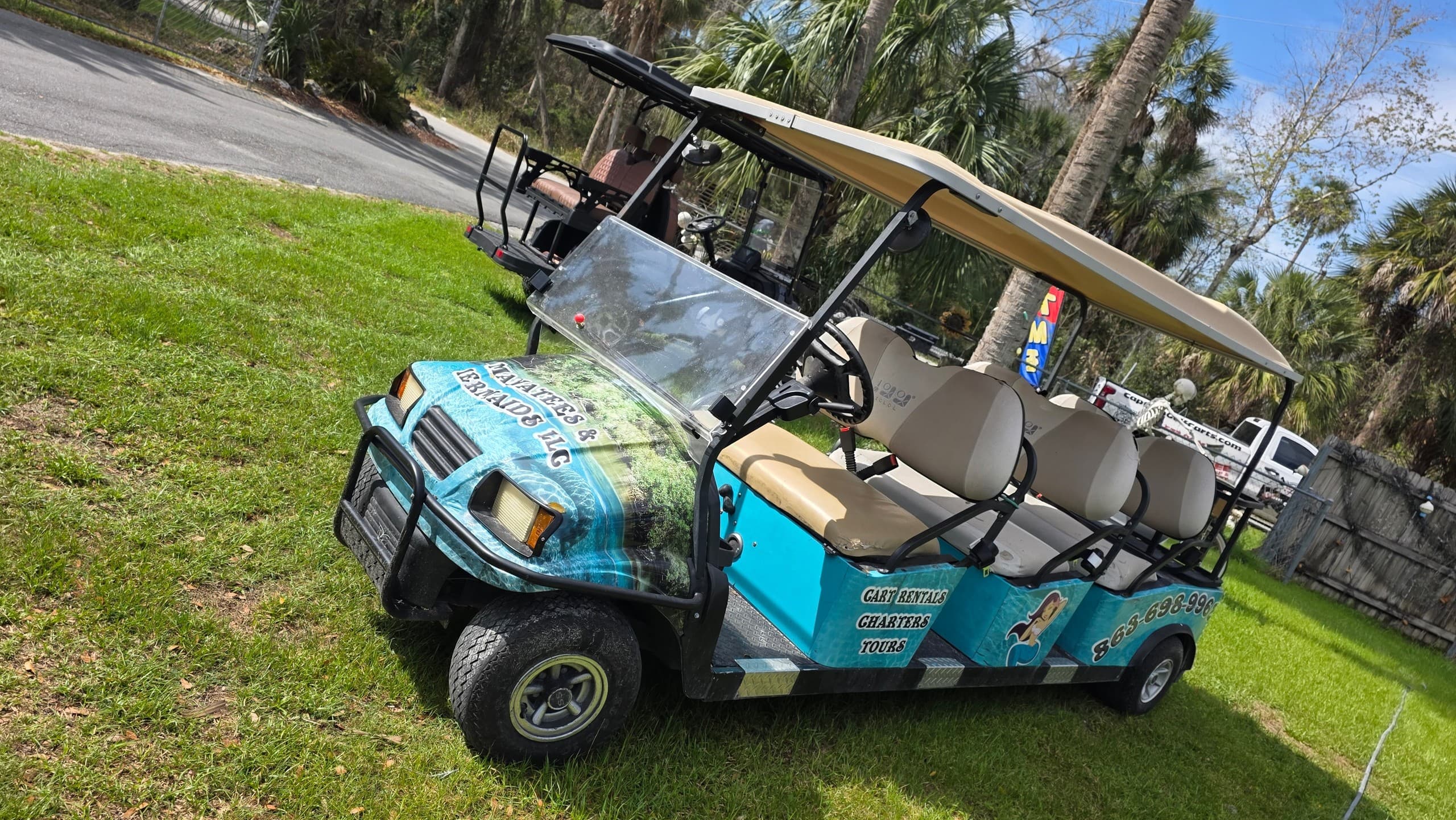 Blue 6-Seater Golf Cart Rentals in Homosassa: Group-Friendly Coastal Rides