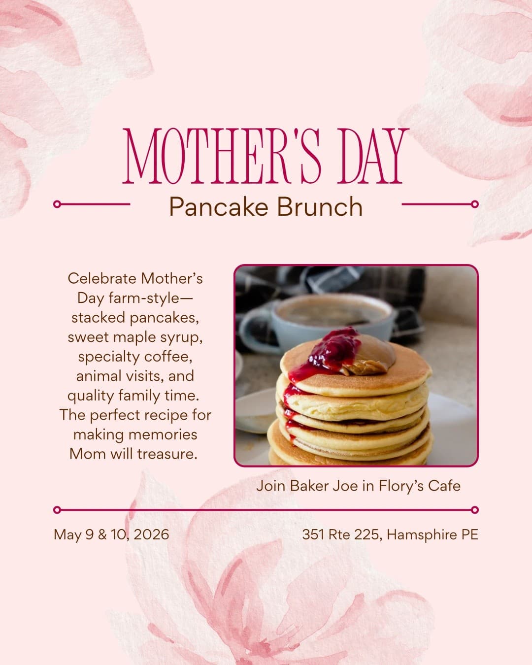 Mother's Day Pancake Brunch at Island Hill Farm, PEI