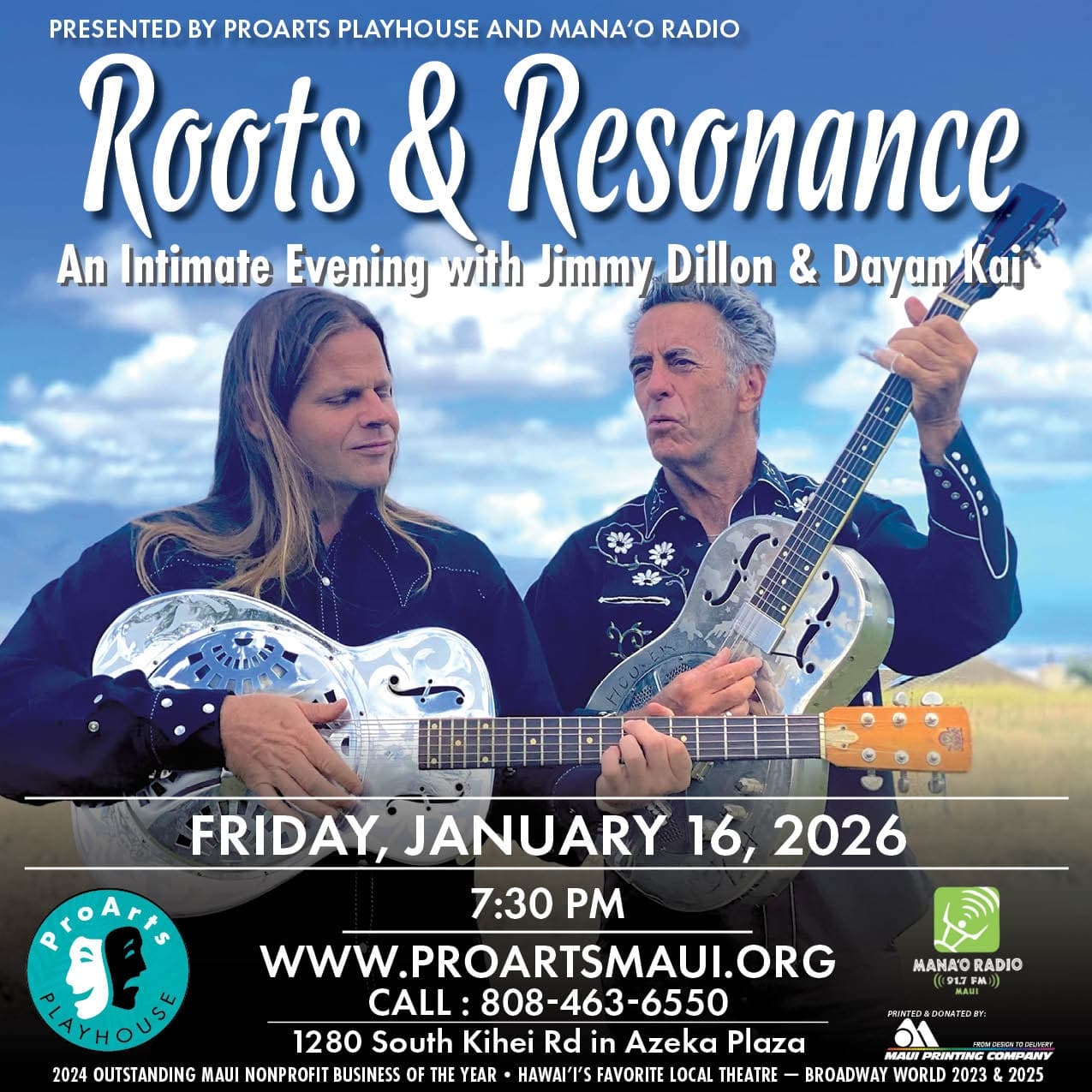 Roots & Resonance: A Soulful Night with Jimmy Dillon & Dayan Kai in Kihei