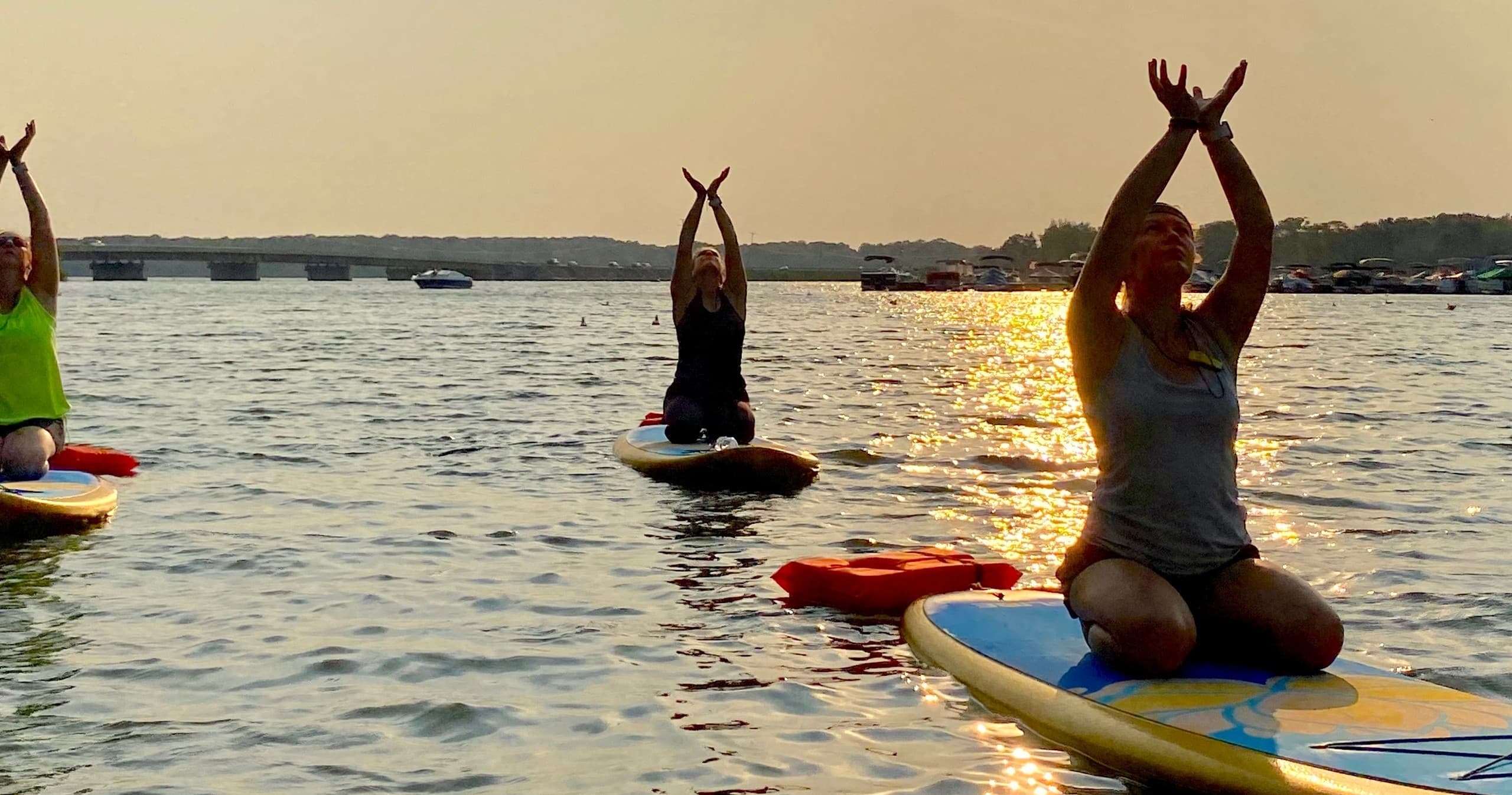 Sunset SUP Yoga on Lake Milton, Ohio