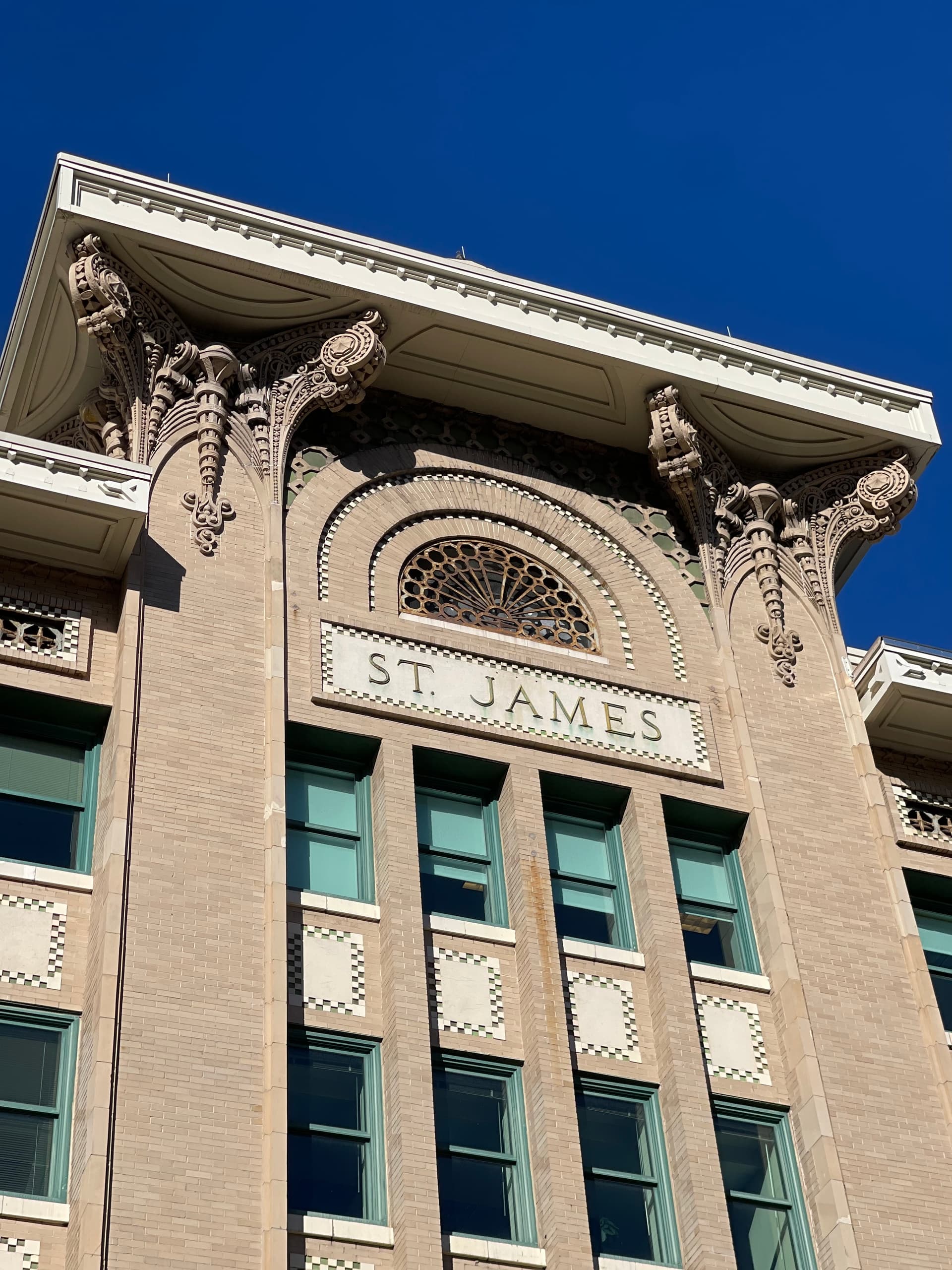 Historic St. James building facade in downtown Jacksonville