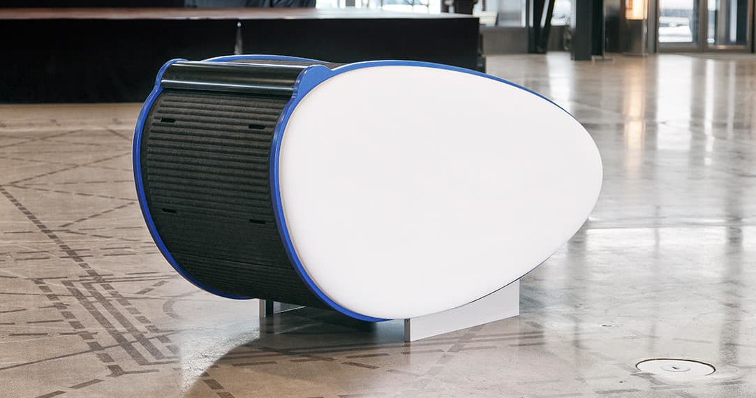 Single sleeping pod in airport concourse for short rest