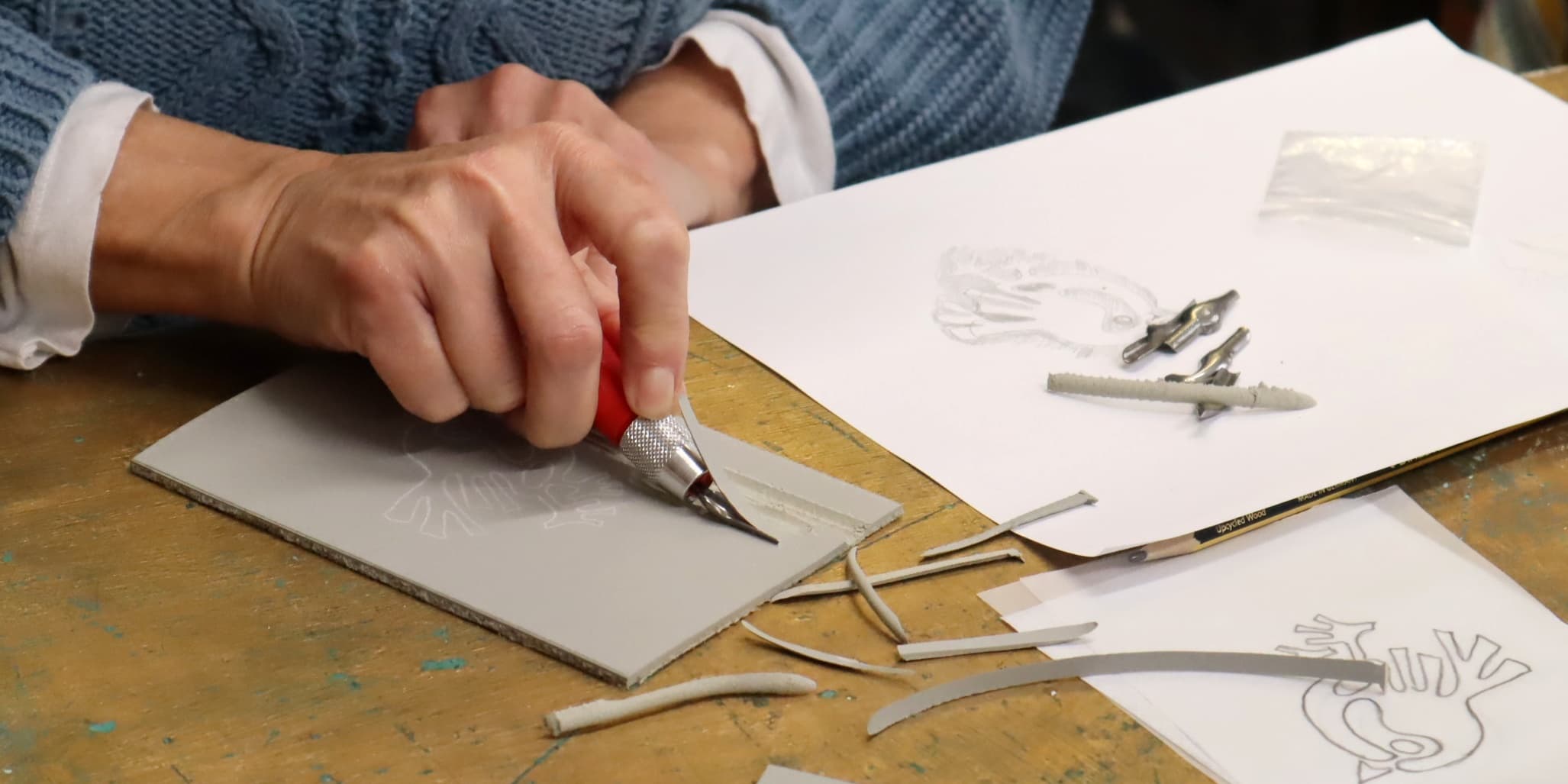 Lino Reduction Cutting Workshop in Nottingham: Hands-On Printmaking at Debbie Bryan