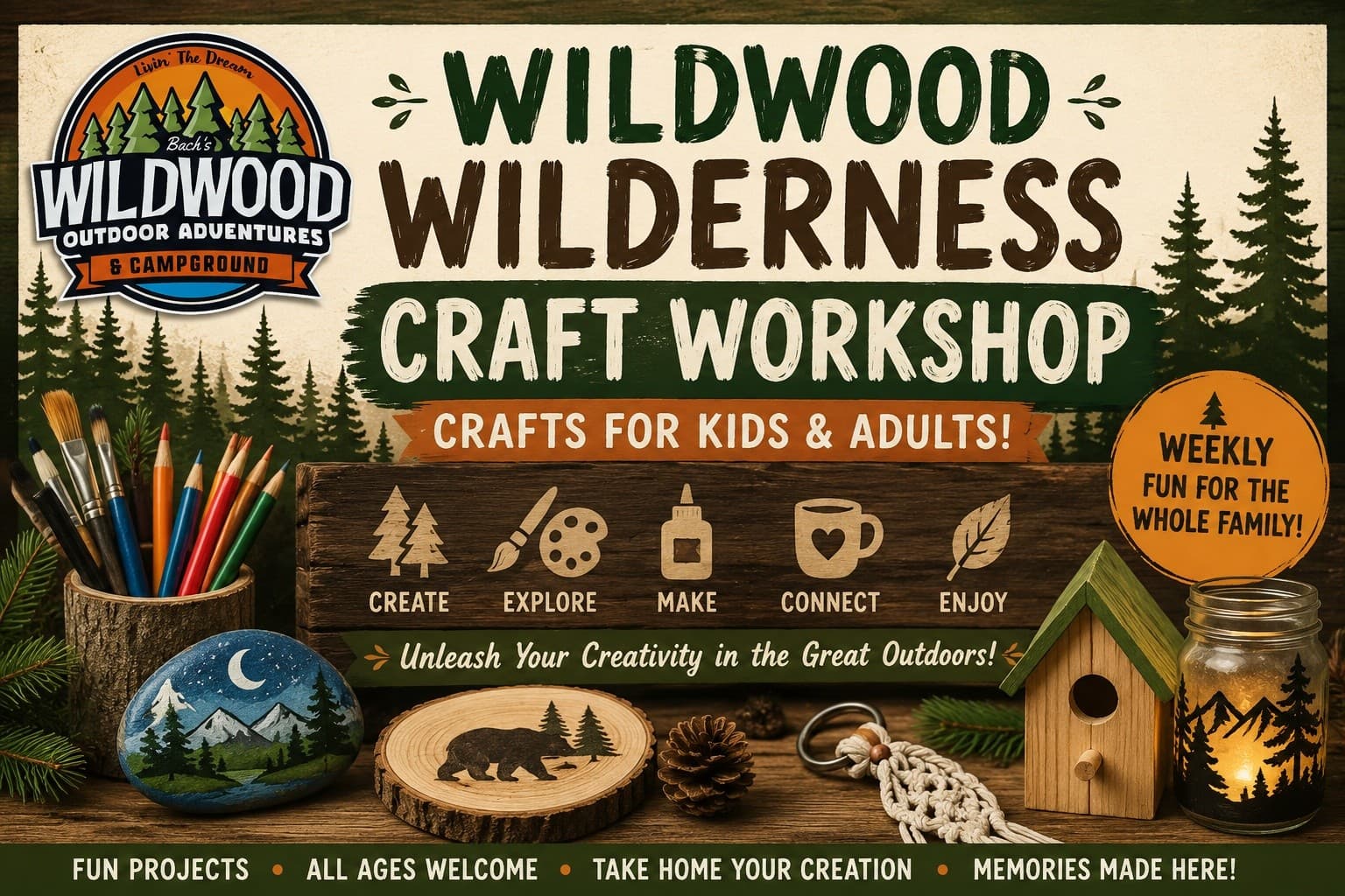 Wildwood Crafts: Outdoor Family Workshops at GoodVibes Cafe in Eagle River