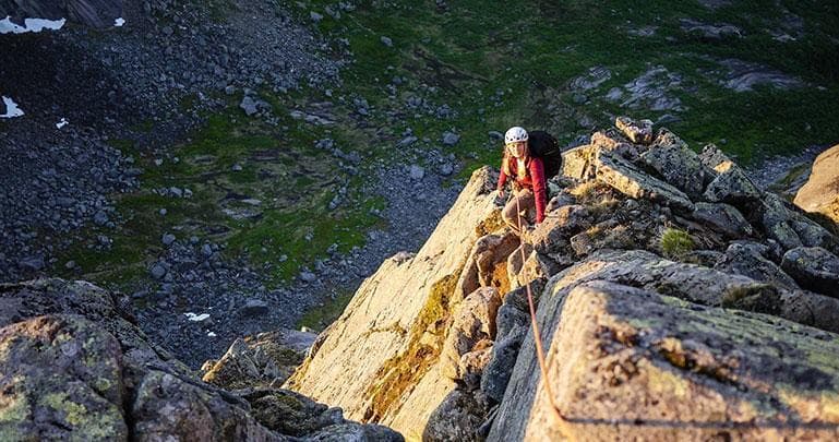 Climbing Adventure at Vågakallen North Ridge in Lofoten