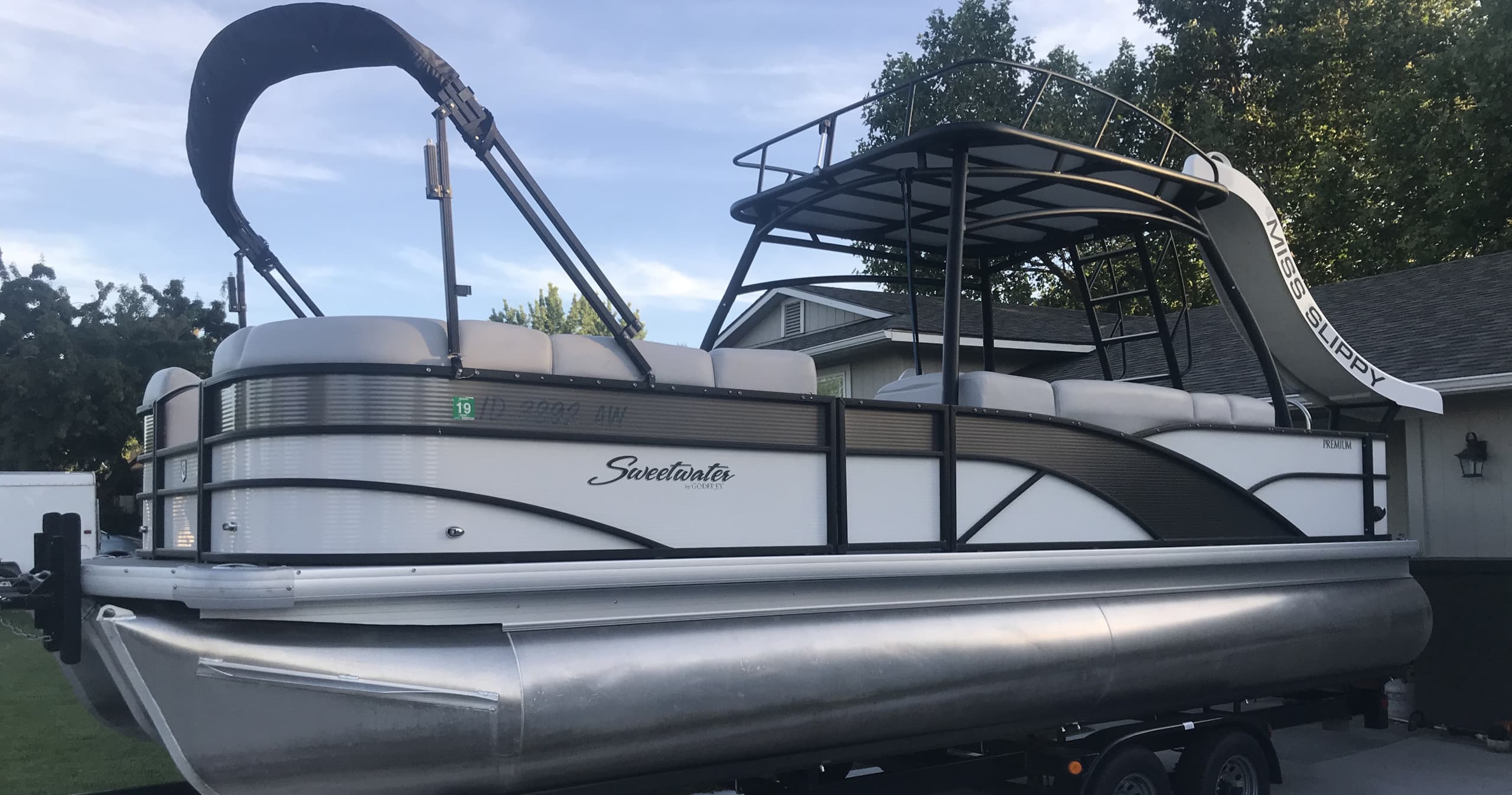 Double Decker Pontoon Rental with Slide at Donnelly, Idaho