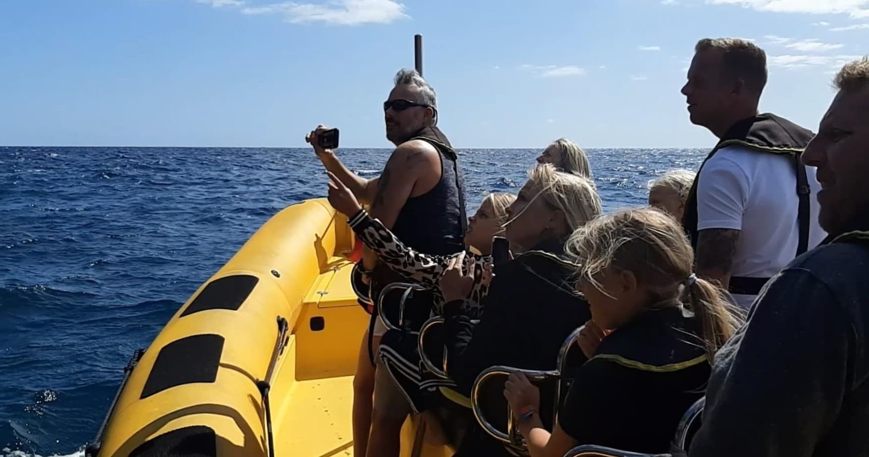 RIB boat tour off Lanzarote with passengers enjoying ocean views