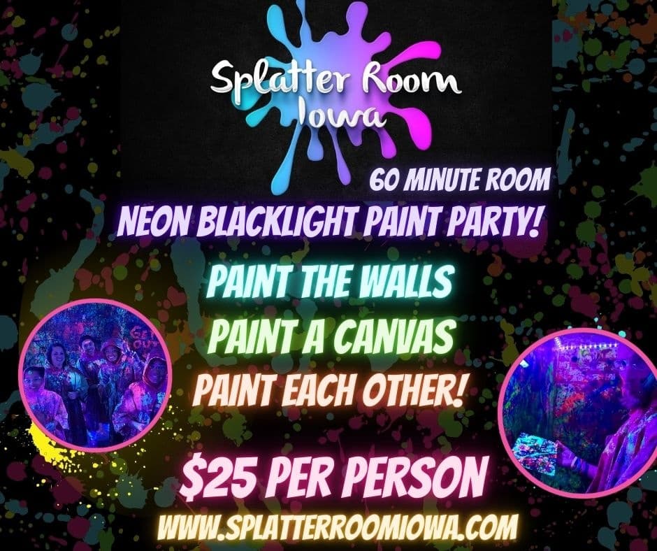Unleash Creativity with a 1-Hour Splatter Room Session in Des Moines
